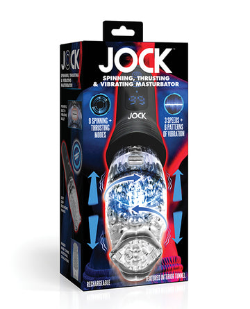 Curve Toys Jock Spinning & Thrusting Masturbator, 9 Modes, IPX5 Splashproof