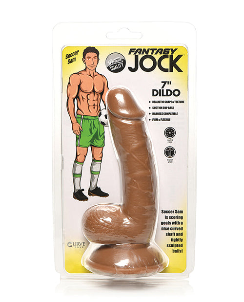 Curve CN-09-1003-12 Fantasy Jock Soccer Sam 7" Dildo, PVC, Black