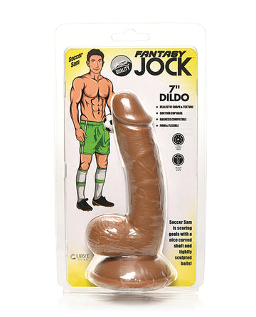 Curve CN-09-1003-12 Fantasy Jock Soccer Sam 7" Dildo, PVC, Black