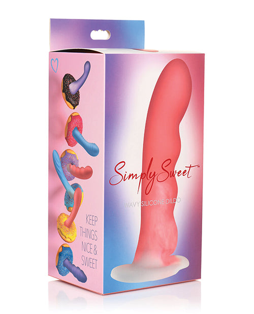 Curve Simply Sweet Wavy Silicone Dildo, 8-Inch – Body-Safe Silicone