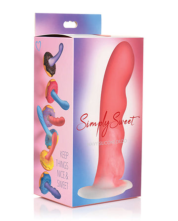 Curve Simply Sweet Wavy Silicone Dildo, 8-Inch – Body-Safe Silicone
