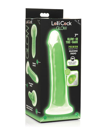 Curve Toys Lollicock Glow-in-the-Dark Dildo, 7.25" Insertable