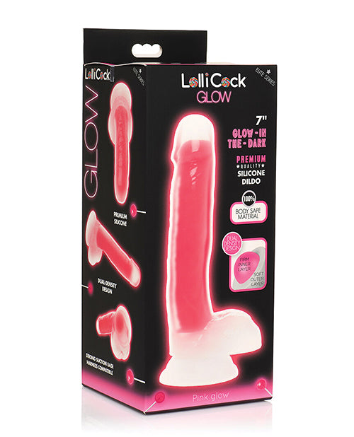 Curve Lollicock Dual-Density Glow-in-the-Dark Silicone Dildo, 7 Inch