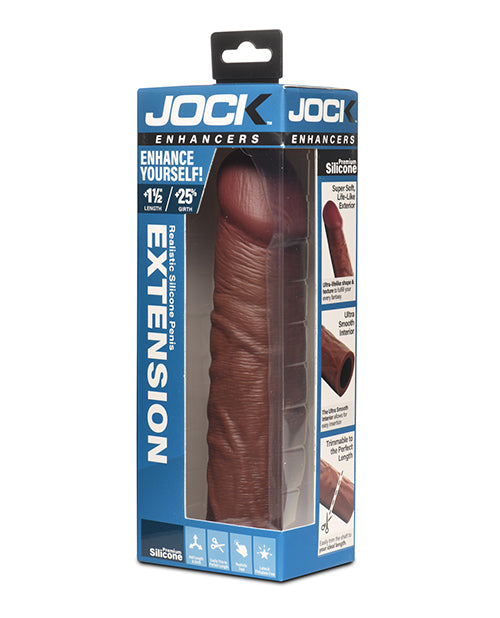 Curve Jock Silicone Penis Extension Sleeve, 4.5" Length, Dark