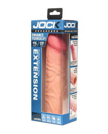 Curve Toys Jock Enhancers 1.5" Silicone Penis Extension Sleeve, Light