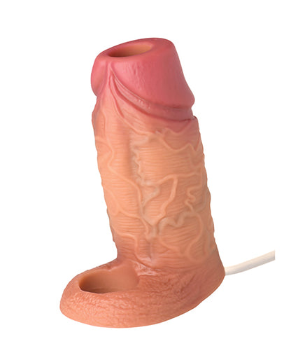 Curve Jock Squirting Silicone Sleeve with Ball Strap - Medium Skin Tone