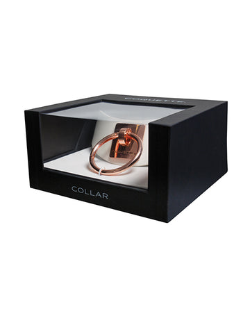 Coquette International Pleasure Collection Adjustable Collar, White/Rose Gold