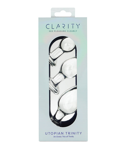Creative Conceptions Utopian Trinity Glass Butt Plug Set, 3-Piece