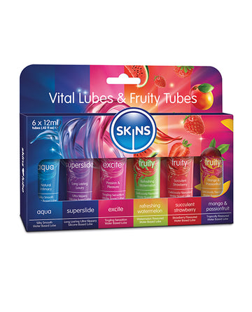 Creative Conceptions Skins Vital Lubes & Fruity Tubes, 12ml Pack of 6
