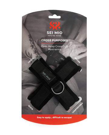 Creative conceptions SM-025 Cross Cuff Restraints, Black, Velvet-Soft