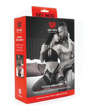 Creative conceptions SM-034 Sei Mio Strap-On Harness & Dildo, Black, 6.5"