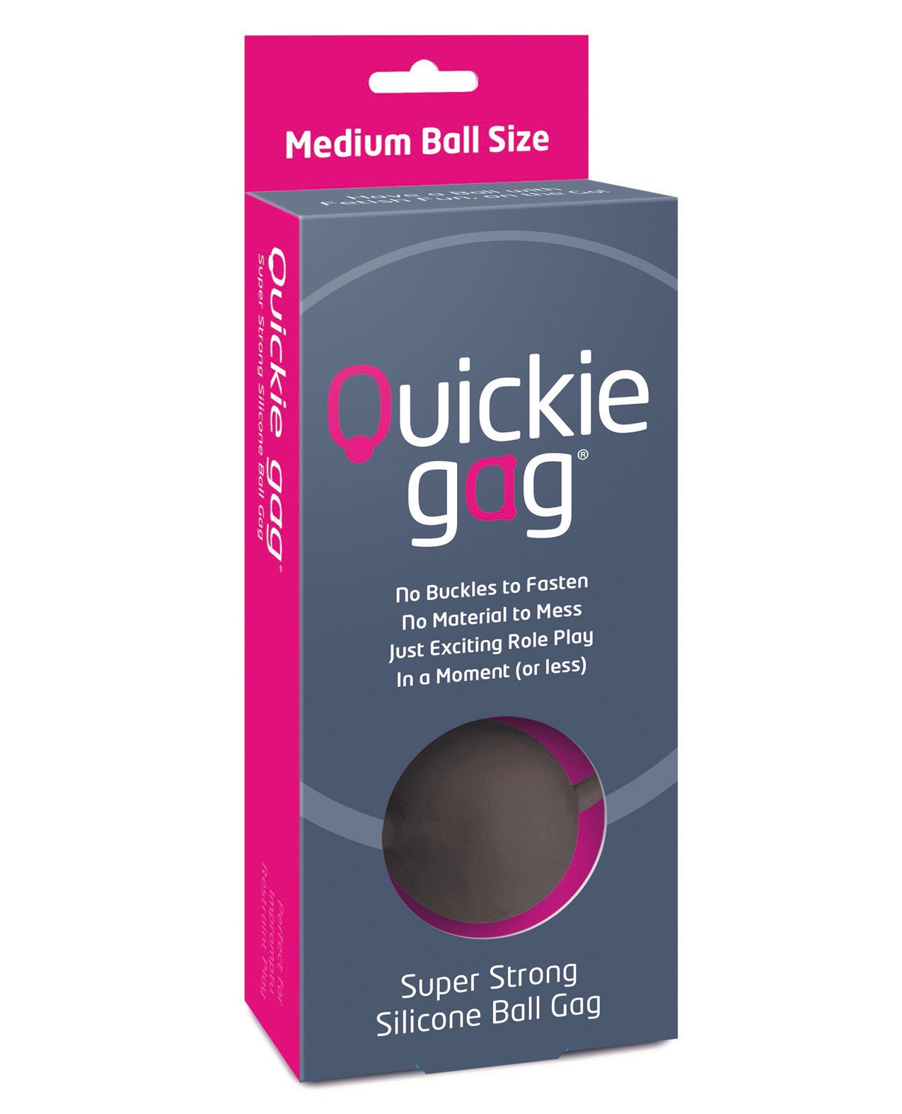 Creative Conceptions USQGBALMB Quickie Ball Gag Medium, Black, 35mm Ball