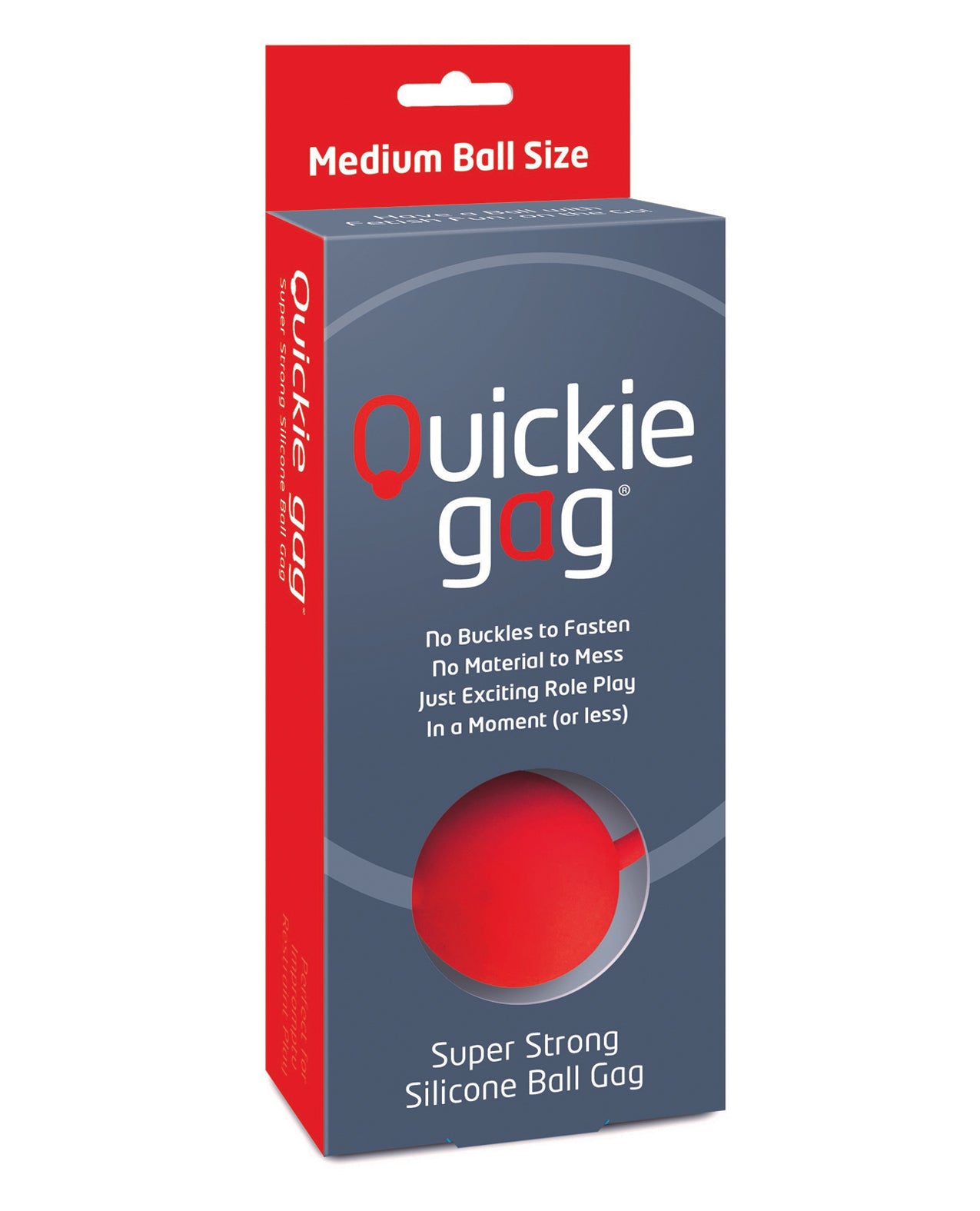 Creative Conceptions USQBAGRM Quickie Ball Gag Medium, Red Silicone 35mm