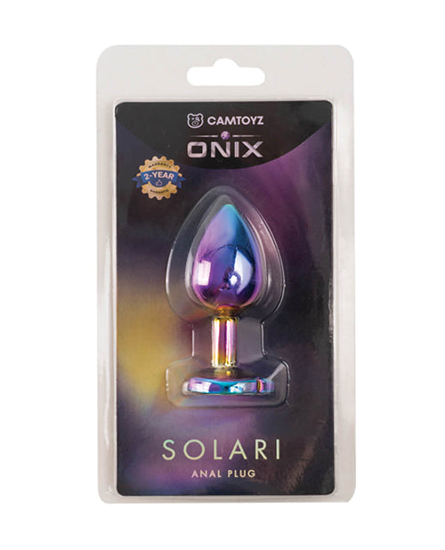 Camtoyz Solari Anal Plug, Rainbow Stainless Steel Heart Base
