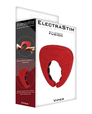 ElectraStim EM3130 Silicone Fusion Viper Cock Shield, Red/Black