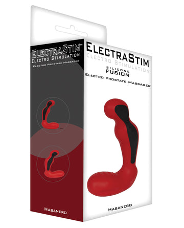 Electrastim EM3133 Habanero Prostate Massager, Silicone, Vibrating, Red/Black