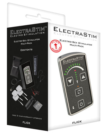 Electrastim EM60-M Flick Stimulator Multi Pack, Rechargeable, 7 Patterns, Black