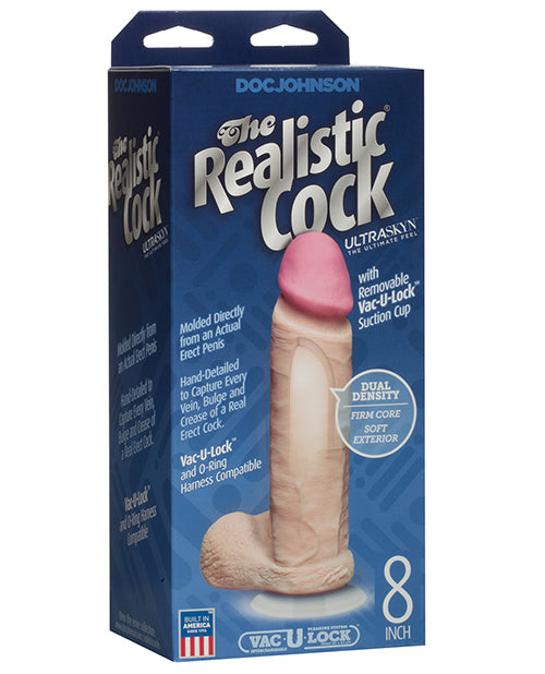 Doc Johnson 0276-02-BX Realistic Cock with Balls, 8" TPE, Ivory