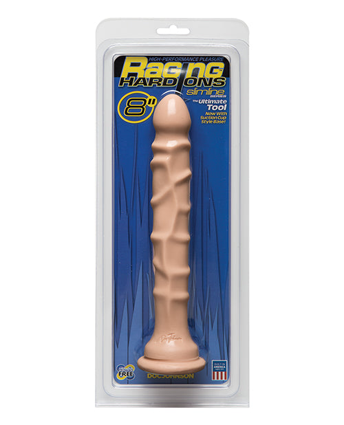 Doc Johnson 0279-33-CD Slimline 8" Dong w/Suction Cup, Ivory, Veined