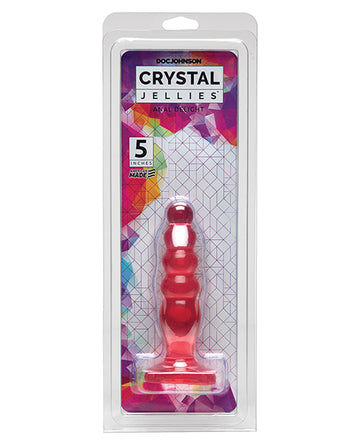 Doc Johnson 0283-01-CD Crystal Jellies 5" Anal Delight, Pink, Rippled