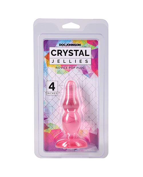 Doc Johnson Crystal Jellies Novice 4 in. Suction-Cup Accessory - Pink