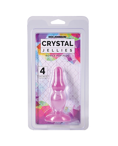Doc Johnson Crystal Jellies Novice 4 in. Suction-Cup Accessory - Purple