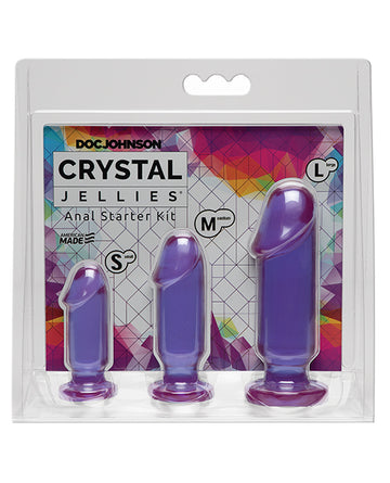 Doc Johnson 0283-22-CD Crystal Jellies Anal Starter Kit, Purple
