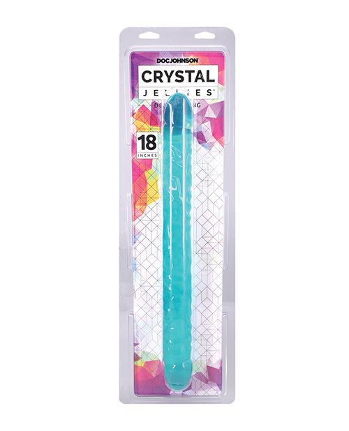 Doc Johnson 0287-08-CD Crystal Jellies 18" Double Dong, Teal, PVC