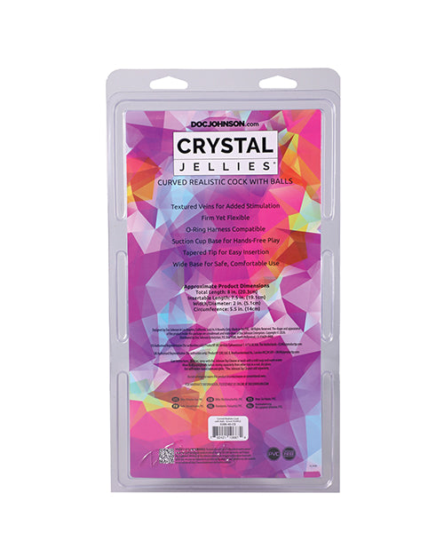 Doc Johnson Crystal Jellies Curved Adult Toy, 8 in., Purple