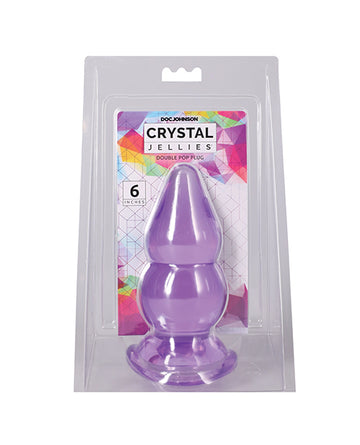 Doc Johnson Crystal Jellies 6 in. Double Pop Accessory, Purple