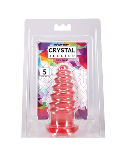 Doc Johnson Crystal Jellies 5 in. Twist Anal Toy - Pink