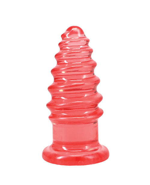 Doc Johnson Crystal Jellies 5 in. Twist Anal Toy - Pink
