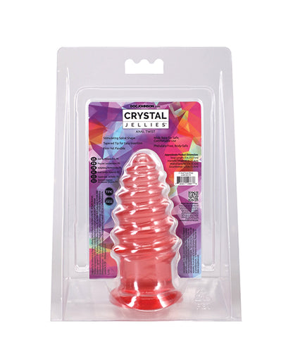 Doc Johnson Crystal Jellies 5 in. Twist Anal Toy - Pink