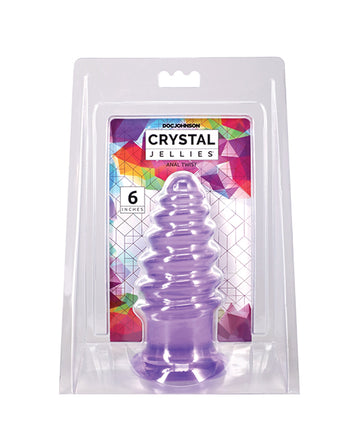 Doc Johnson Crystal Jellies 6 in. Twist Anal Toy - Purple