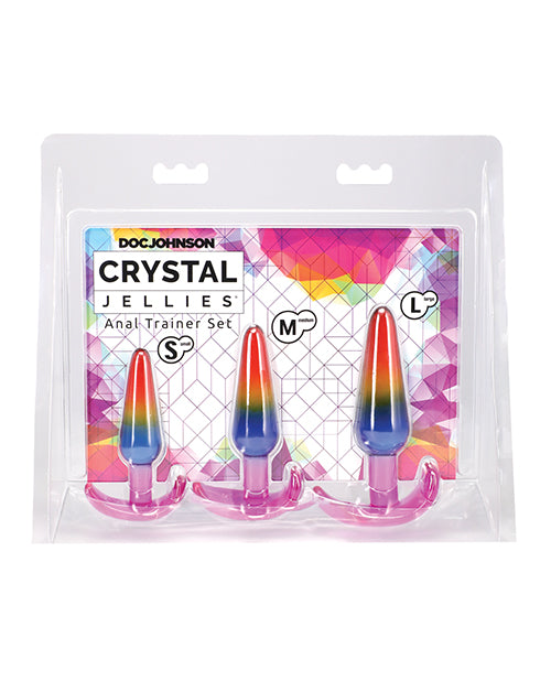Doc Johnson 0289-25-CD Crystal Jellies Anal Trainer Set, Rainbow TPE