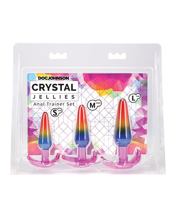 Doc Johnson 0289-25-CD Crystal Jellies Anal Trainer Set, Rainbow TPE