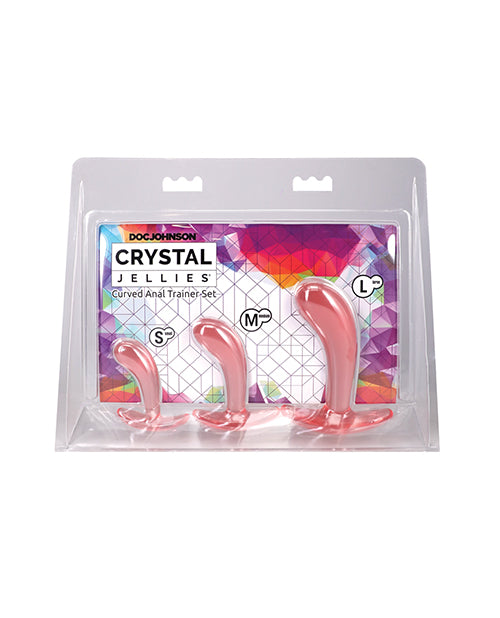 Doc Johnson Crystal Jellies Curved Rear Trainer Set, Pink