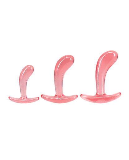 Doc Johnson Crystal Jellies Curved Rear Trainer Set, Pink