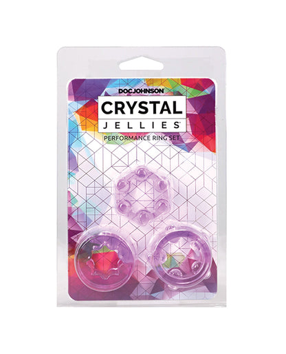 Doc Johnson Crystal Jellies Performance Ring Set, Purple, 3-Piece