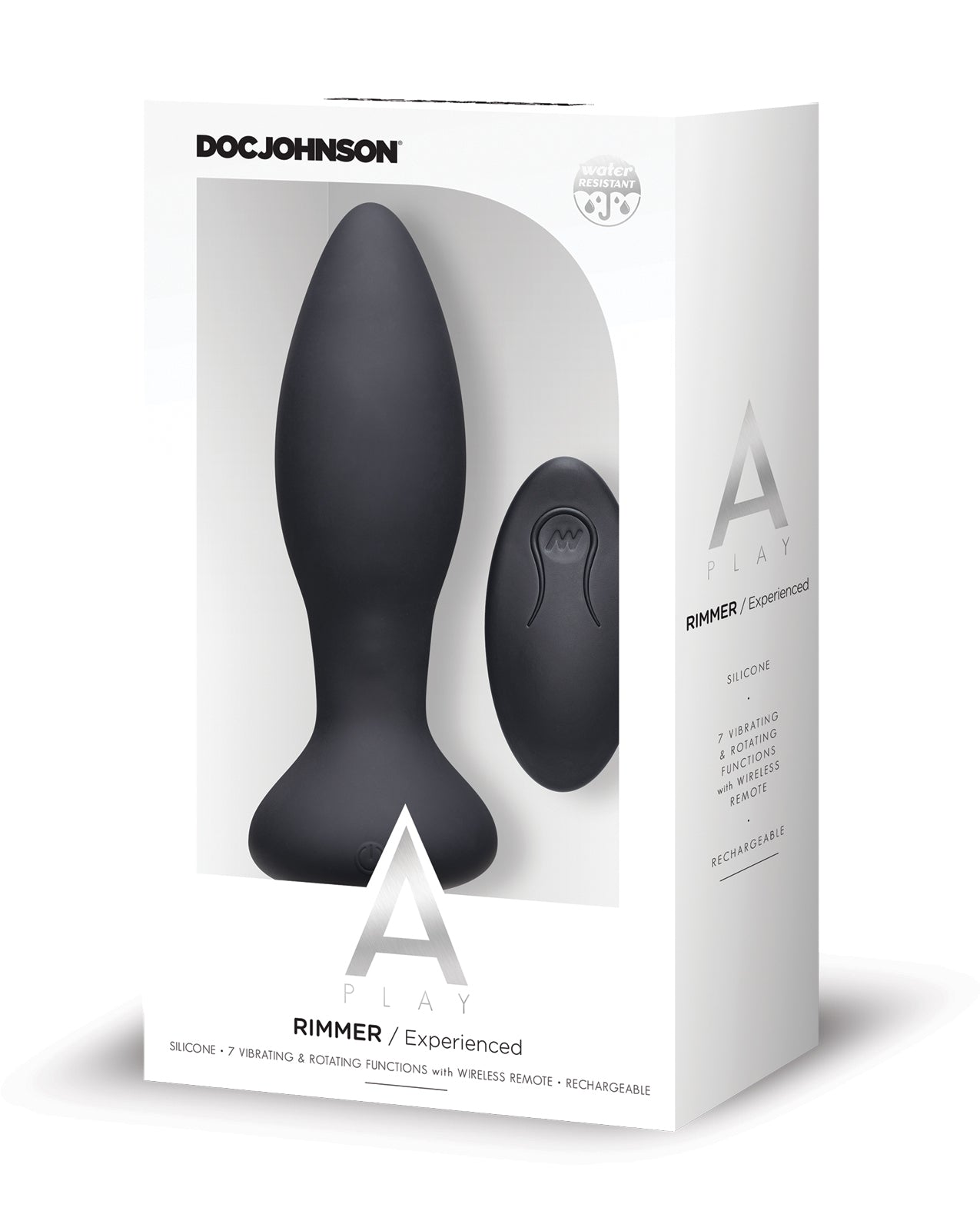 Doc Johnson 0300-11-BX A-Play Rimmer Anal Plug, Vibrating, Remote, Black