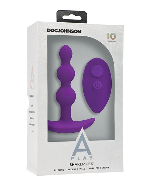Doc Johnson 0300-18-BX A Play Beaded Vibrating Anal Plug - Purple