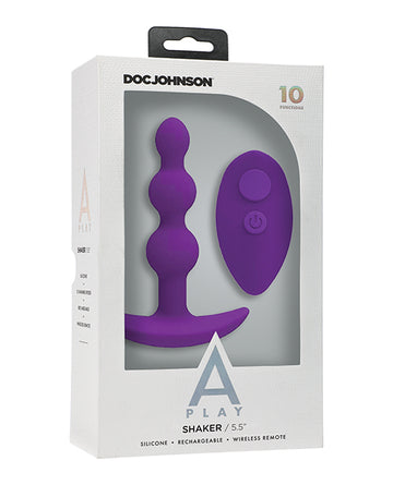 Doc Johnson 0300-18-BX A Play Beaded Vibrating Anal Plug - Purple