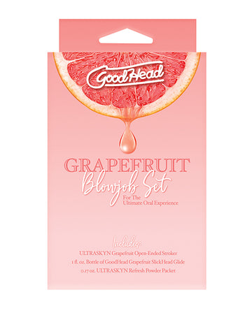 Doc Johnson GoodHead Grapefruit Blowjob Set - Stroker & 1 oz Slick Head
