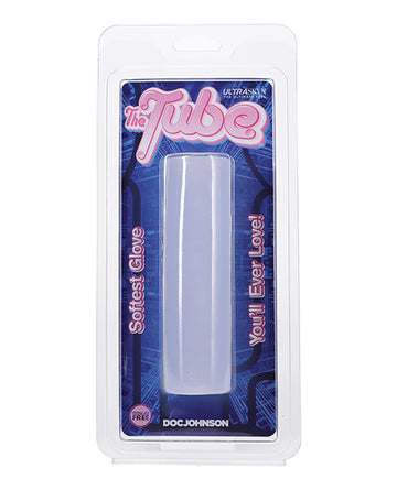 Doc Johnson Tube Love Glove, Clear Ribbed TPE Masturbator