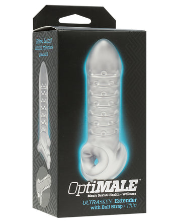 Doc Johnson 0690-42-BX OptiMale Extender w/Ball Strap Thin - Frost