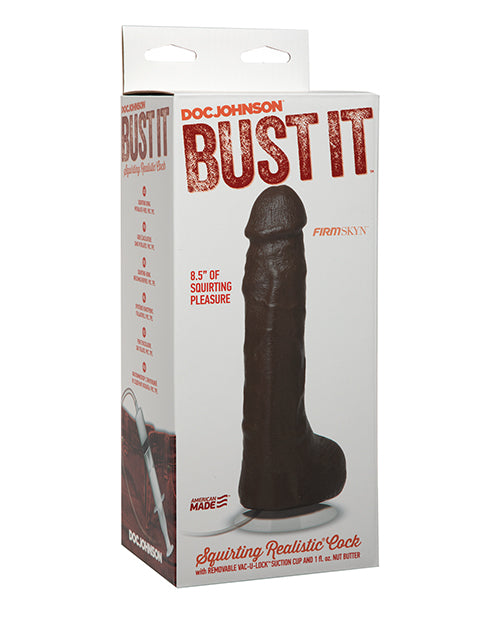 Doc Johnson 0735-03-BX Realistic Cock Squirting Dildo, Black, 8.5-Inch, PVC