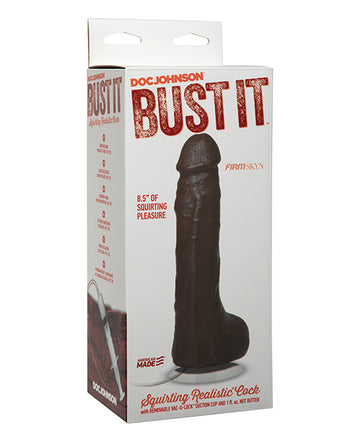 Doc Johnson 0735-03-BX Realistic Cock Squirting Dildo, Black, 8.5-Inch, PVC
