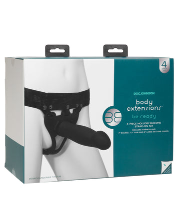 Doc Johnson 0800-05-BX Body Extensions 4 Piece Strap-On Set, Silicone
