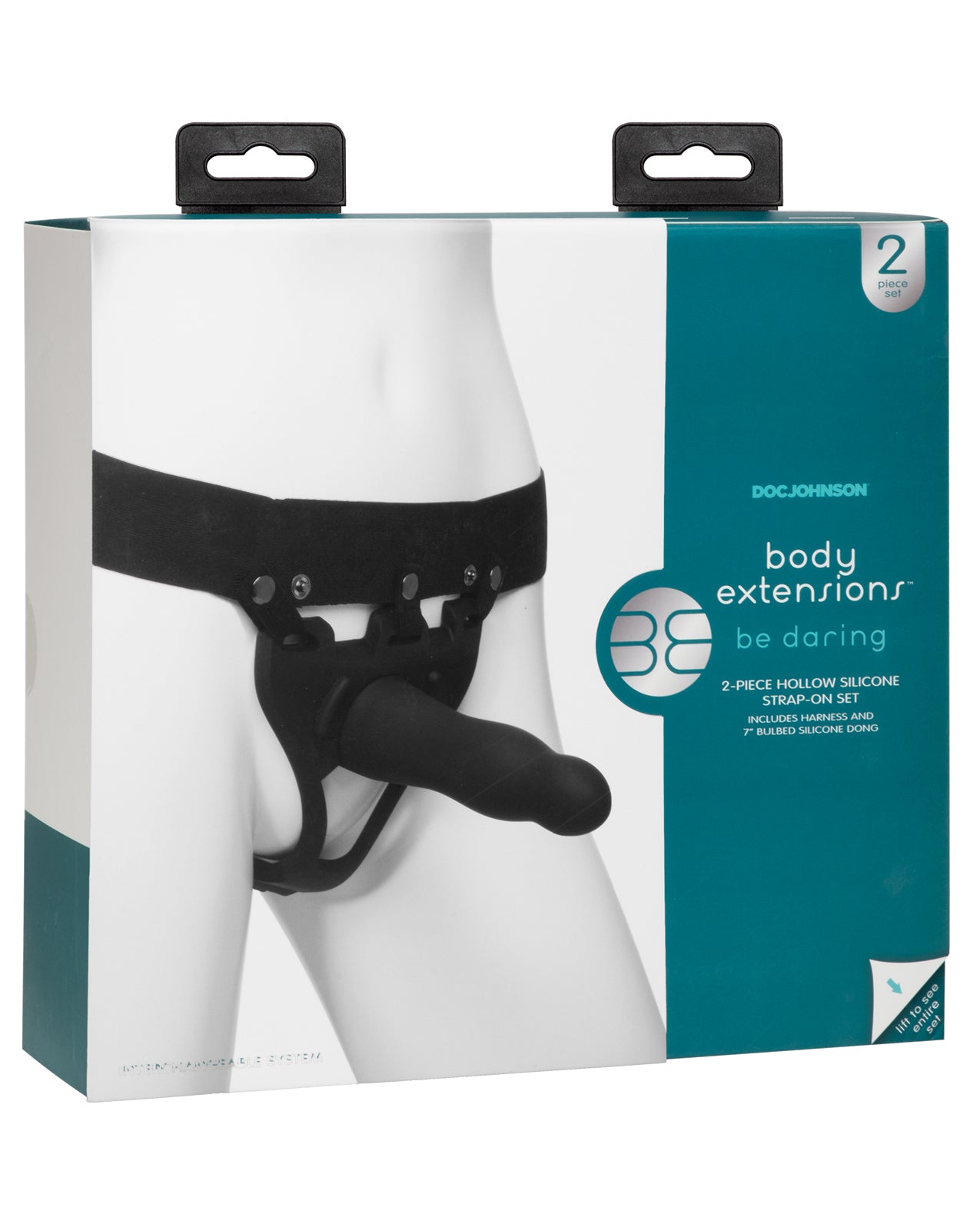 Doc Johnson 0800-06-BX Body Extensions Be Daring Strap On Set, Black Silicone