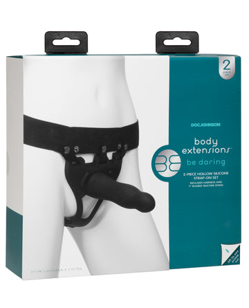 Doc Johnson 0800-06-BX Body Extensions Be Daring Strap On Set, Black Silicone